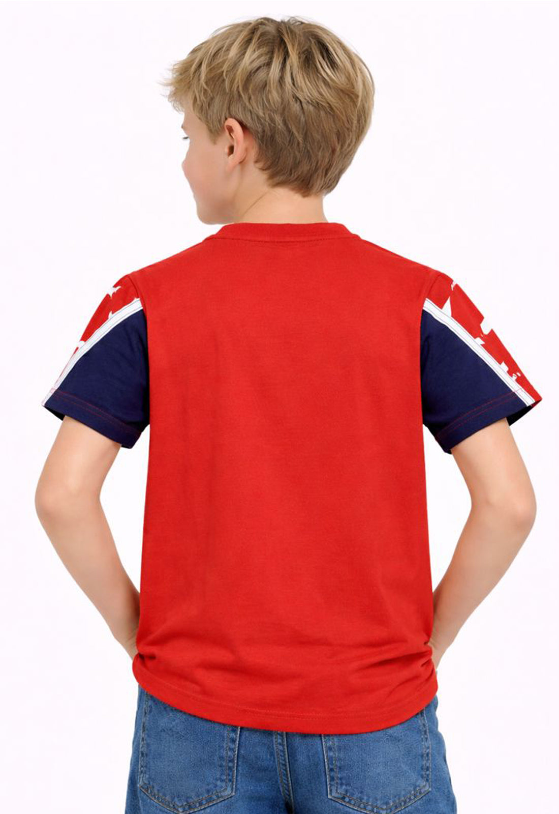 Sportking Boys Red Printed Round Neck Half Sleeve T-Shirt