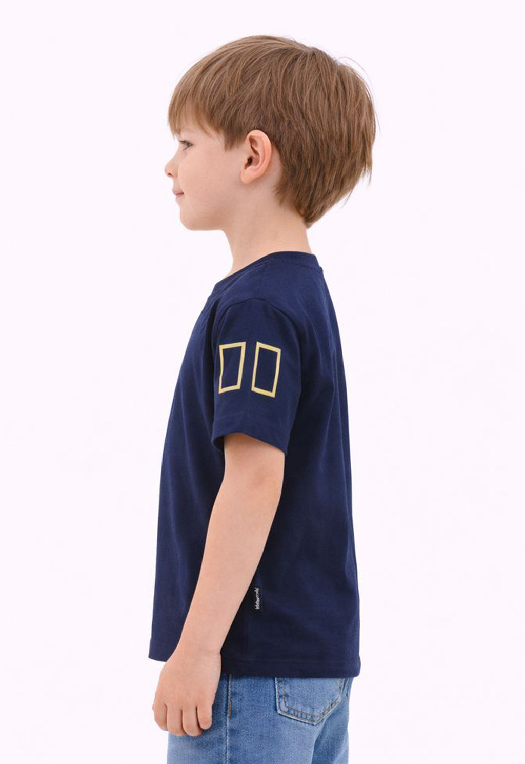 Sportking Knitted Half Sleeve Graphic Print Round Neck T-Shirt -Navy