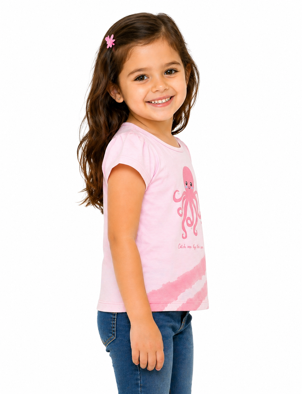 Sportking Knitted Half Sleeve Printed T-shirt - Pink